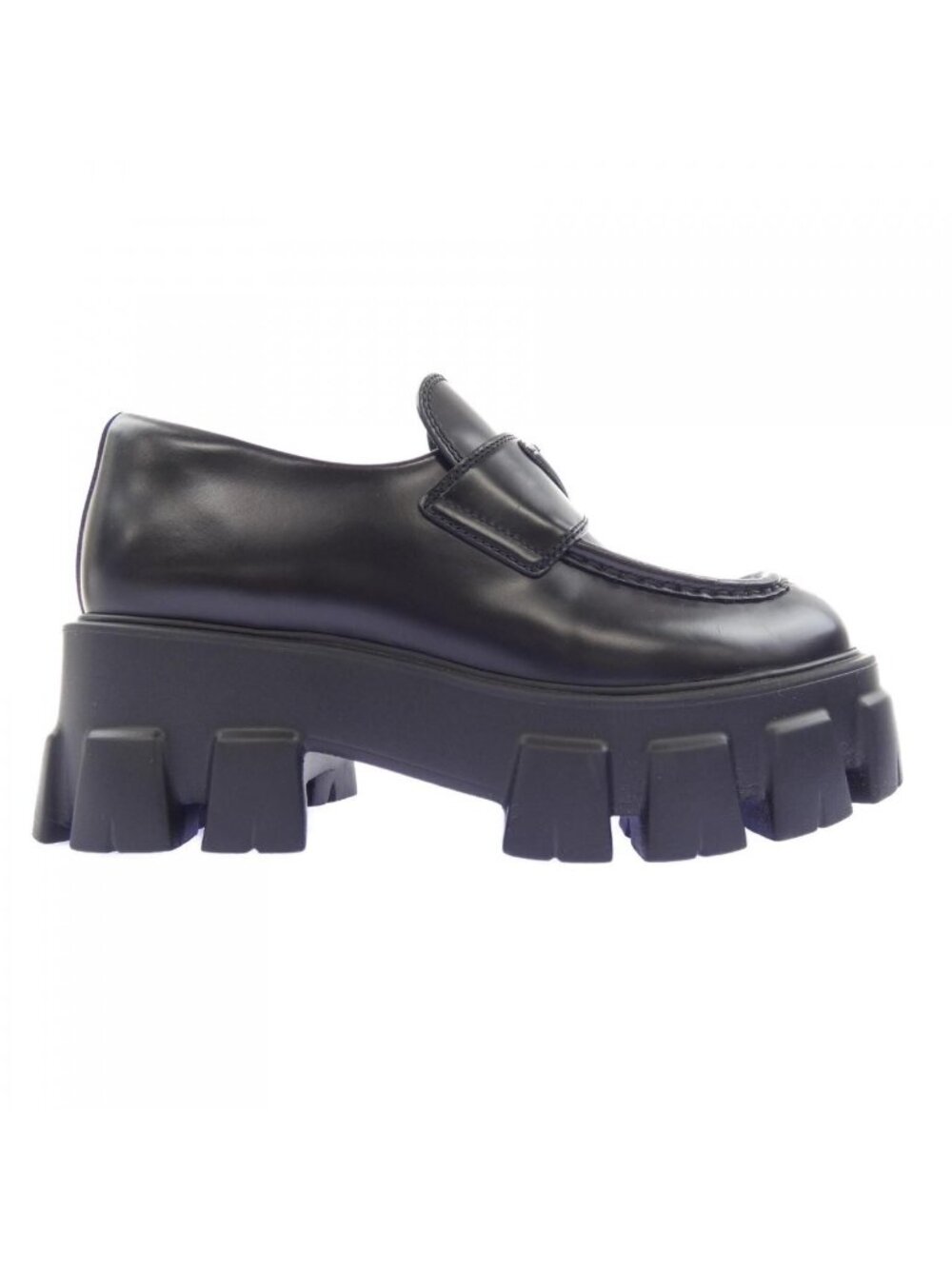 Prada Monolith Loafers Triangle Logo Shoes